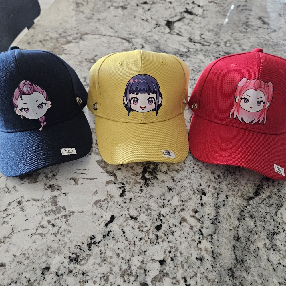 Kids Cartoon Character Caps - Blue, Yellow, Red